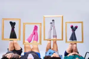 Regular socks vs compression stockings side by side comparison